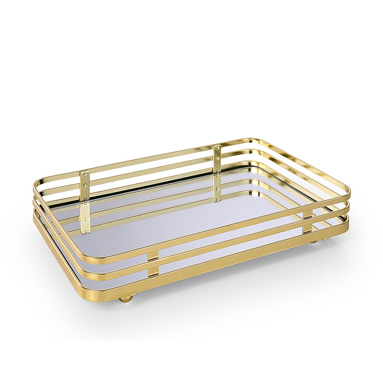 Classic Decorative Vanity Perfume Dresser Jewelry Organizer Makeup Mirror Tray